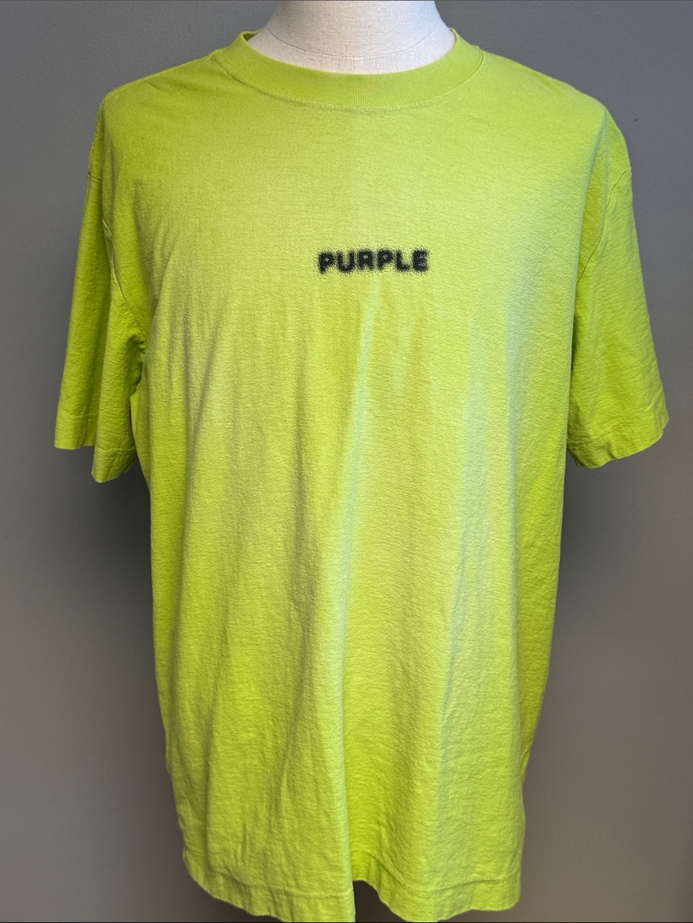 Purple Brand Neon Green Logo T-Shirt Men's XL Short Sleeve 100% Cotton